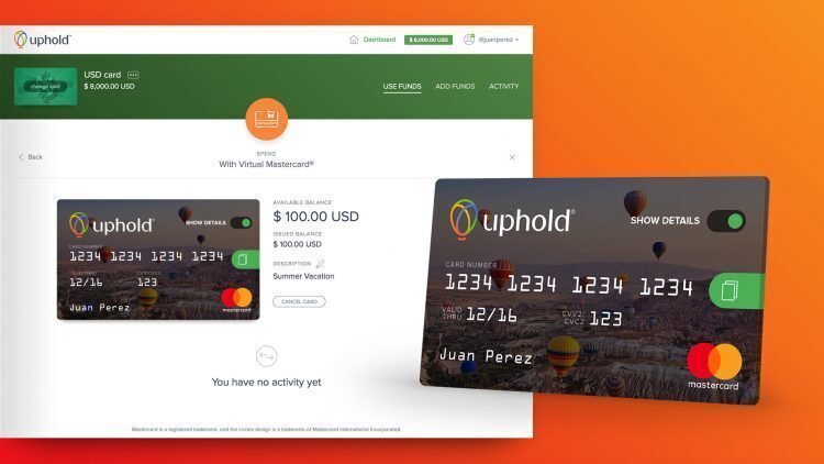 uphold crypto card