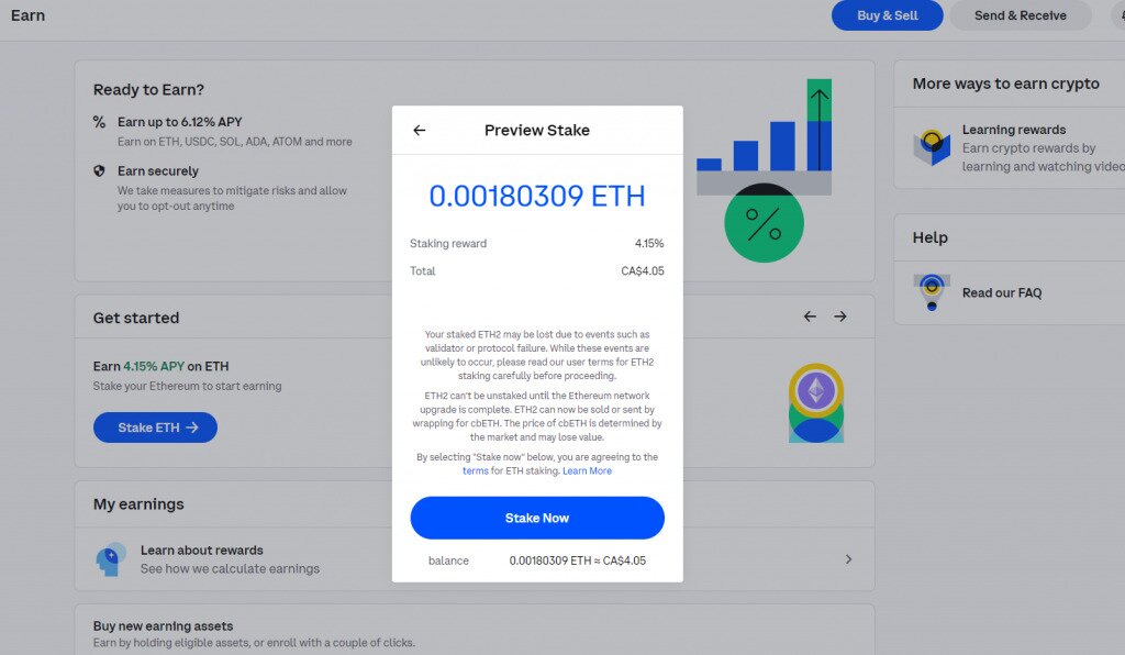 Coinbase Staking